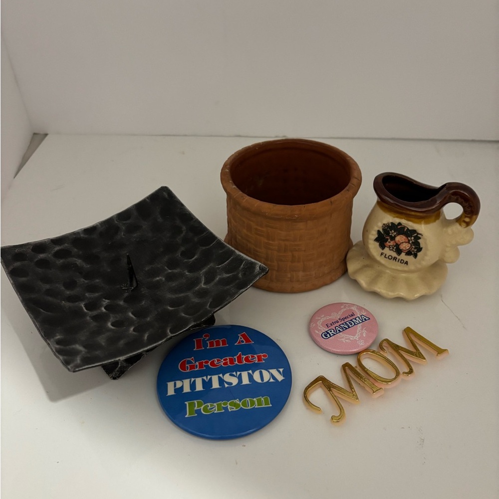 Decorative, Vintage Home Accent Set with Black and Brown Tones